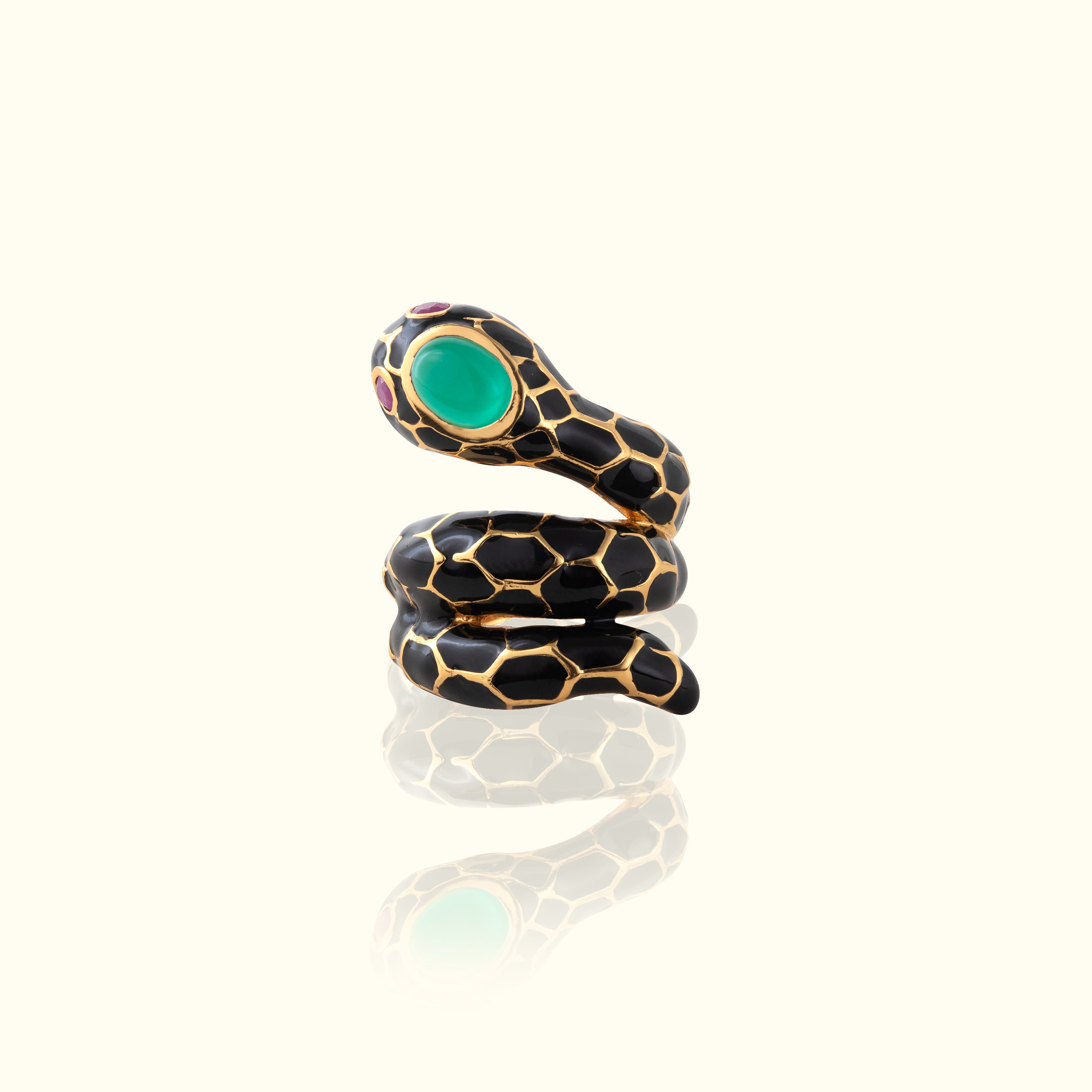 Anakonda Snake Black Ring