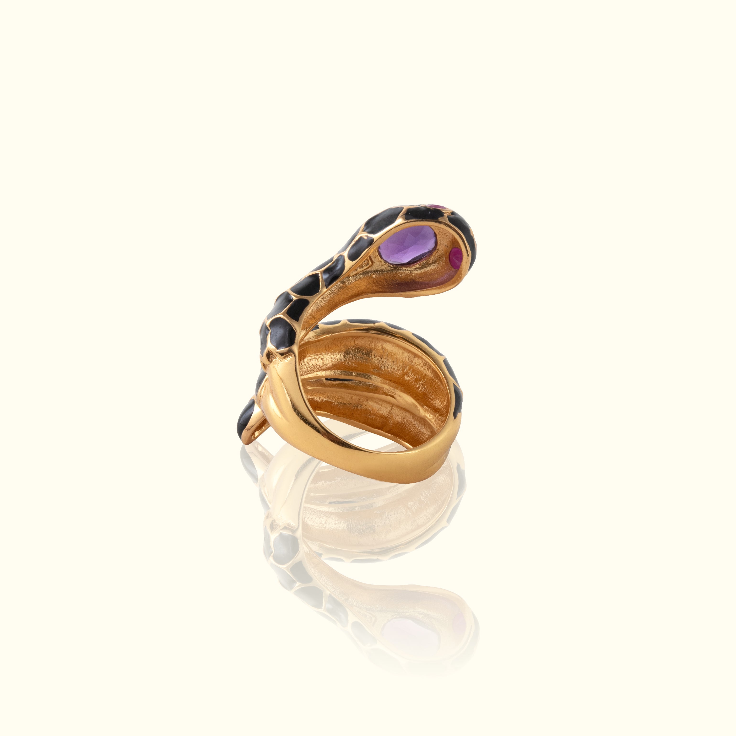 Anakonda Snake Black Ring