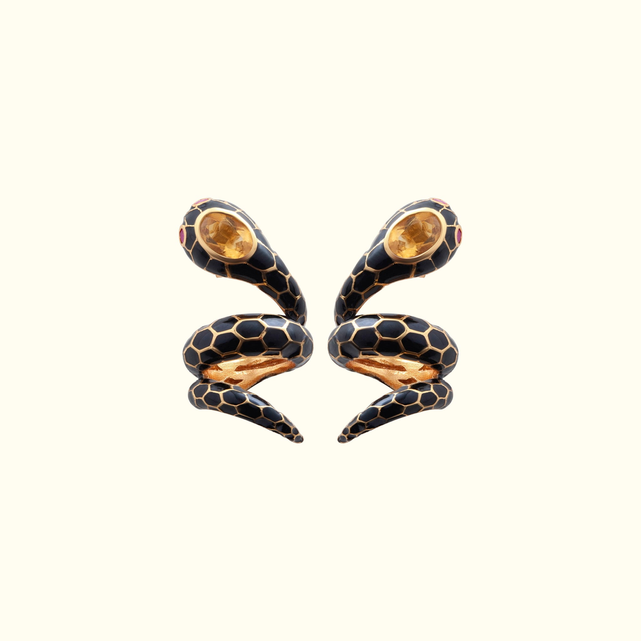 Anakonda Snake Black Earrings