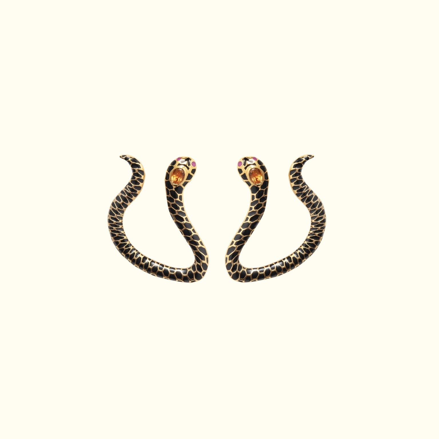 Anakonda Snake Black Earrings V2