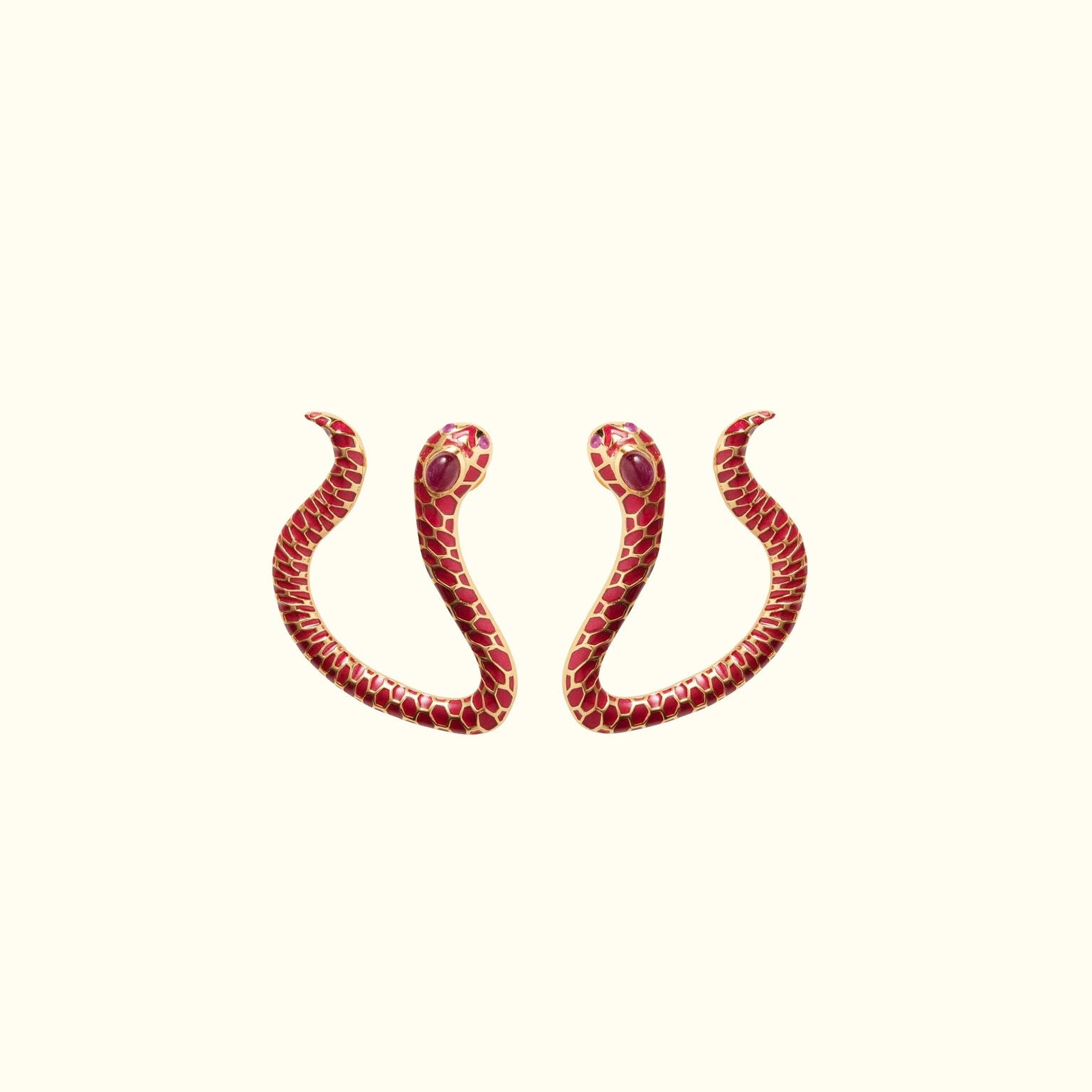 Anakonda Snake Burgundy Earrings V2