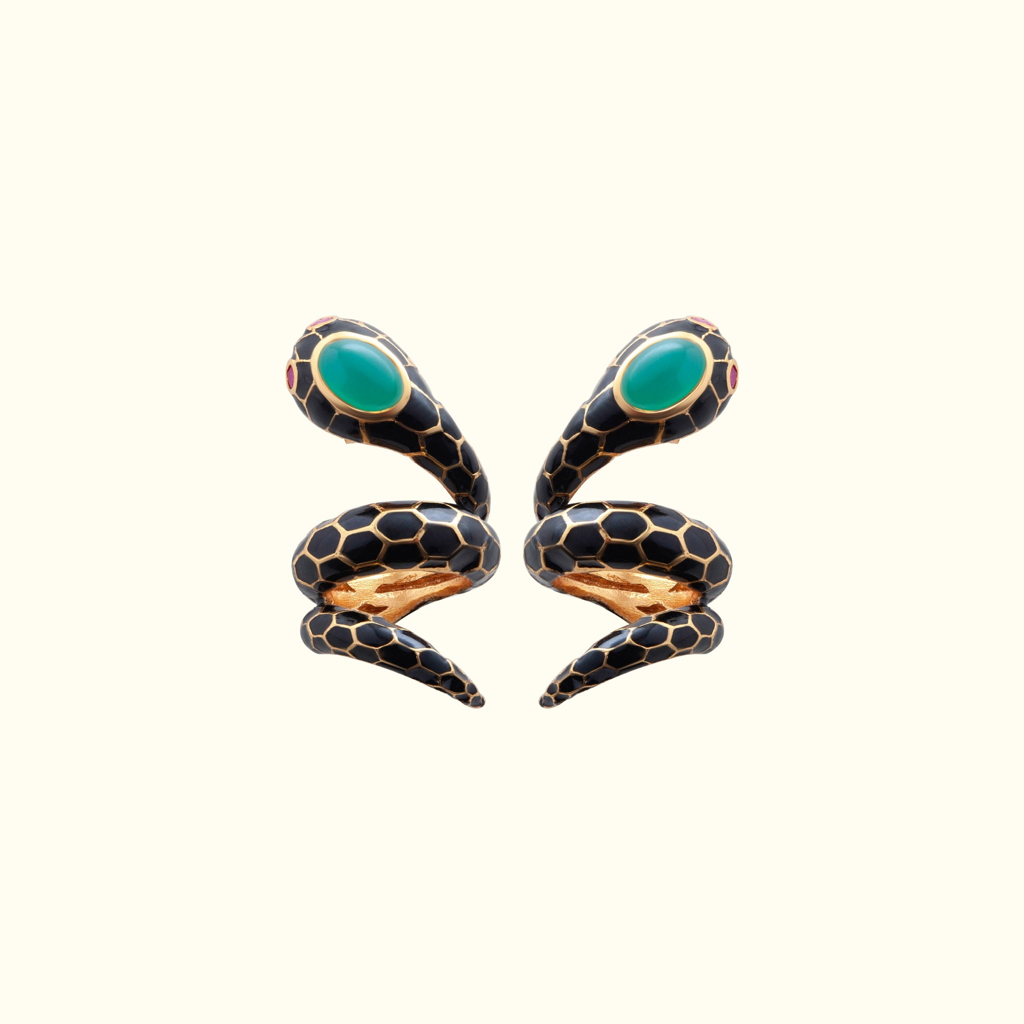 Anakonda Snake Black Earrings
