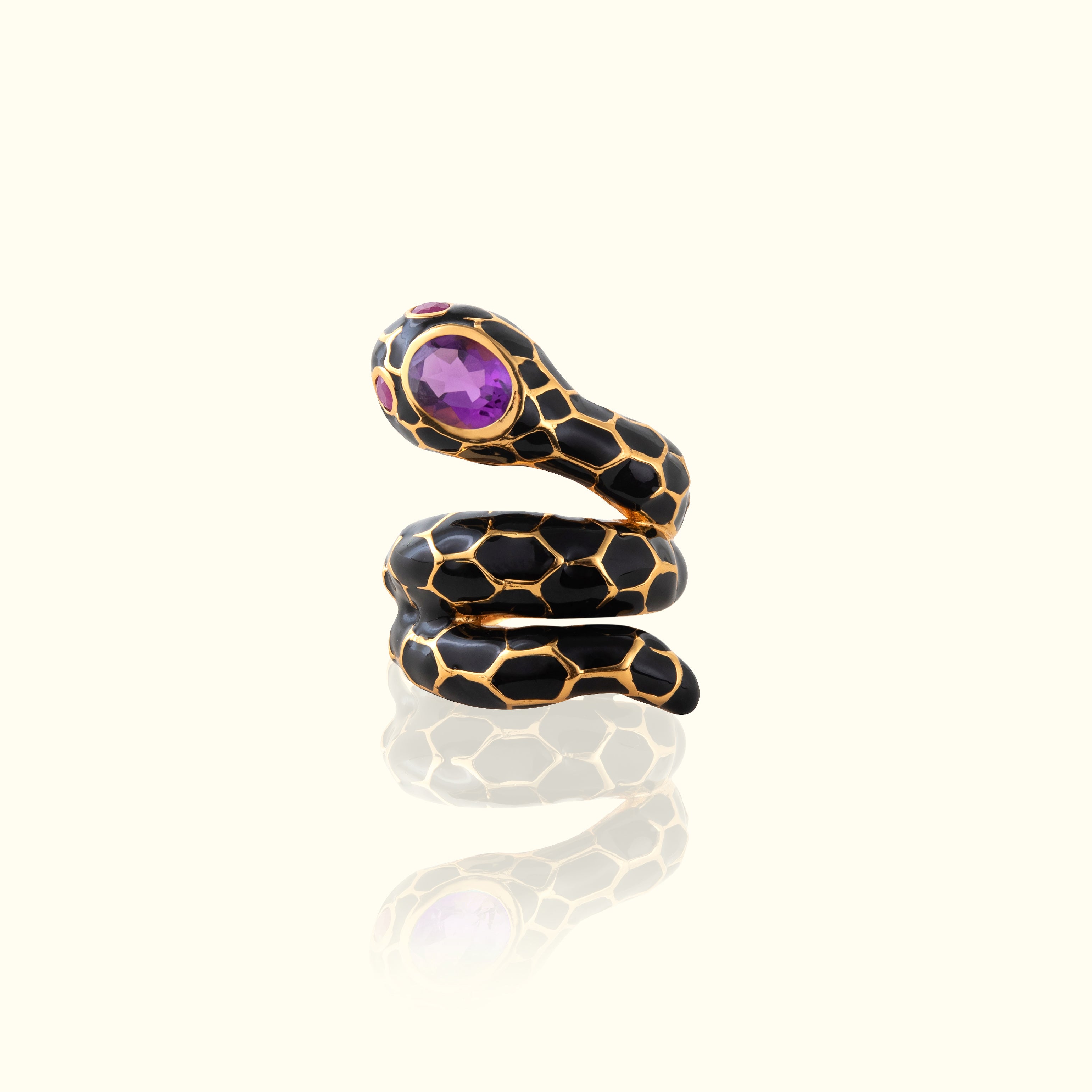 Anakonda Snake Black Ring