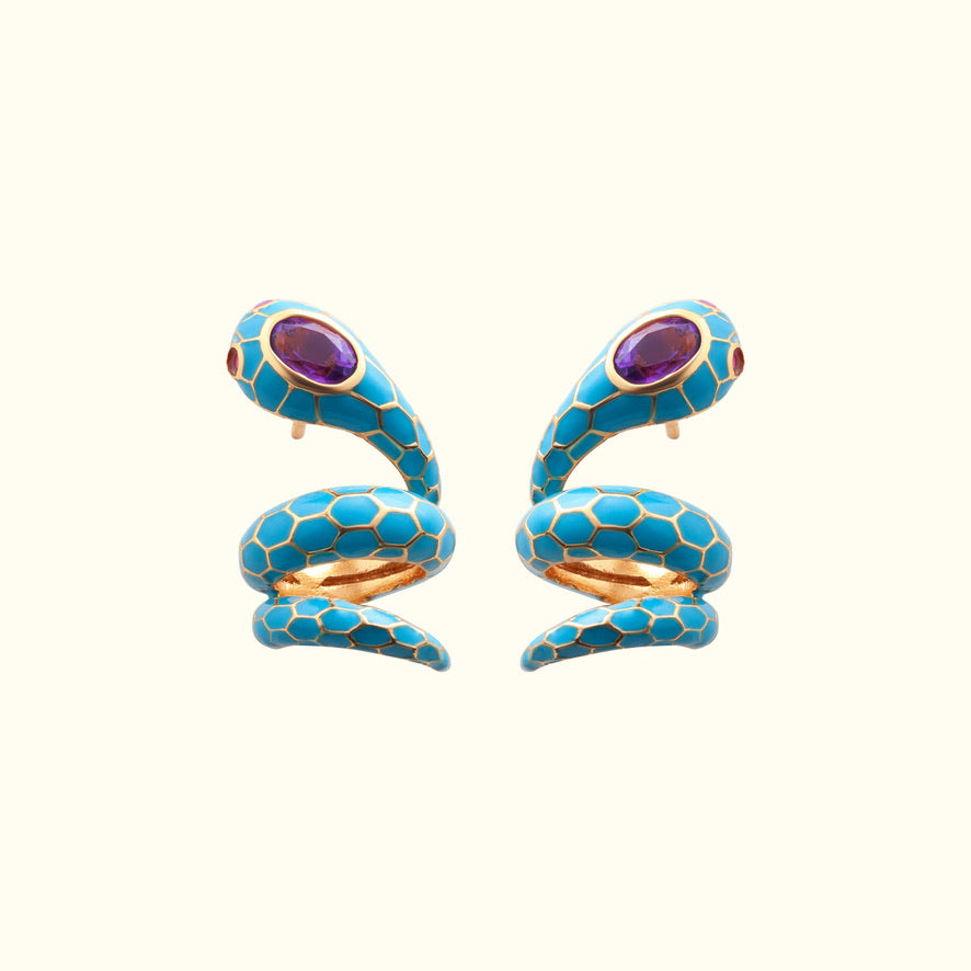 Anakonda Snake Turquoise Earrings