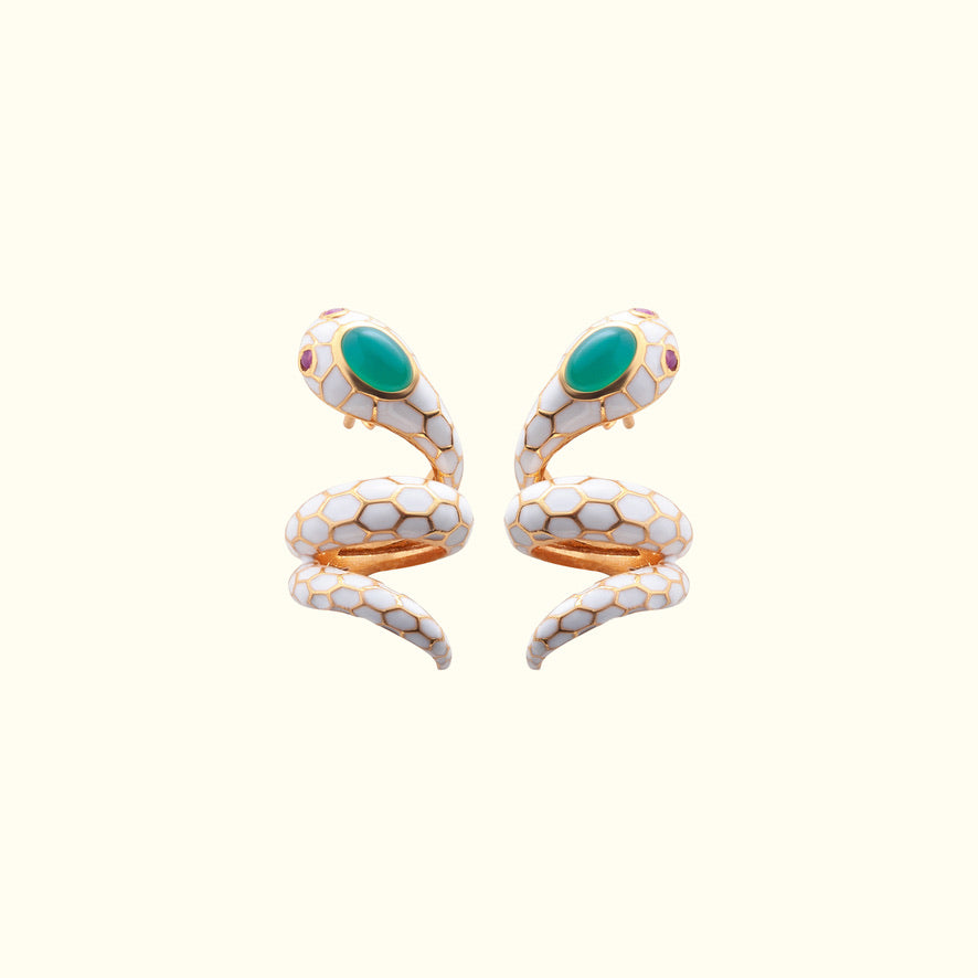Anakonda Snake Ivory Earrings
