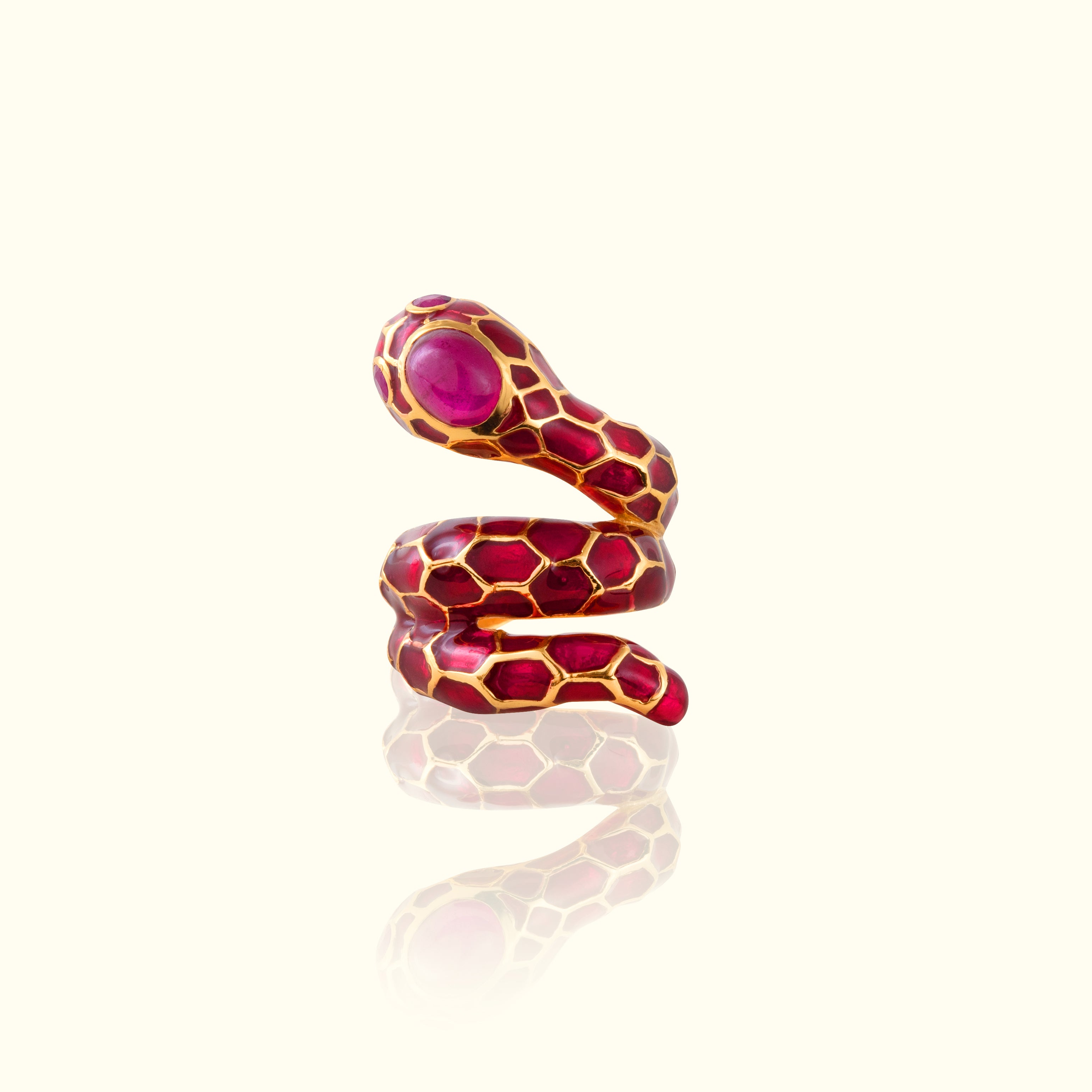 Anakonda Snake Burgundy Ring