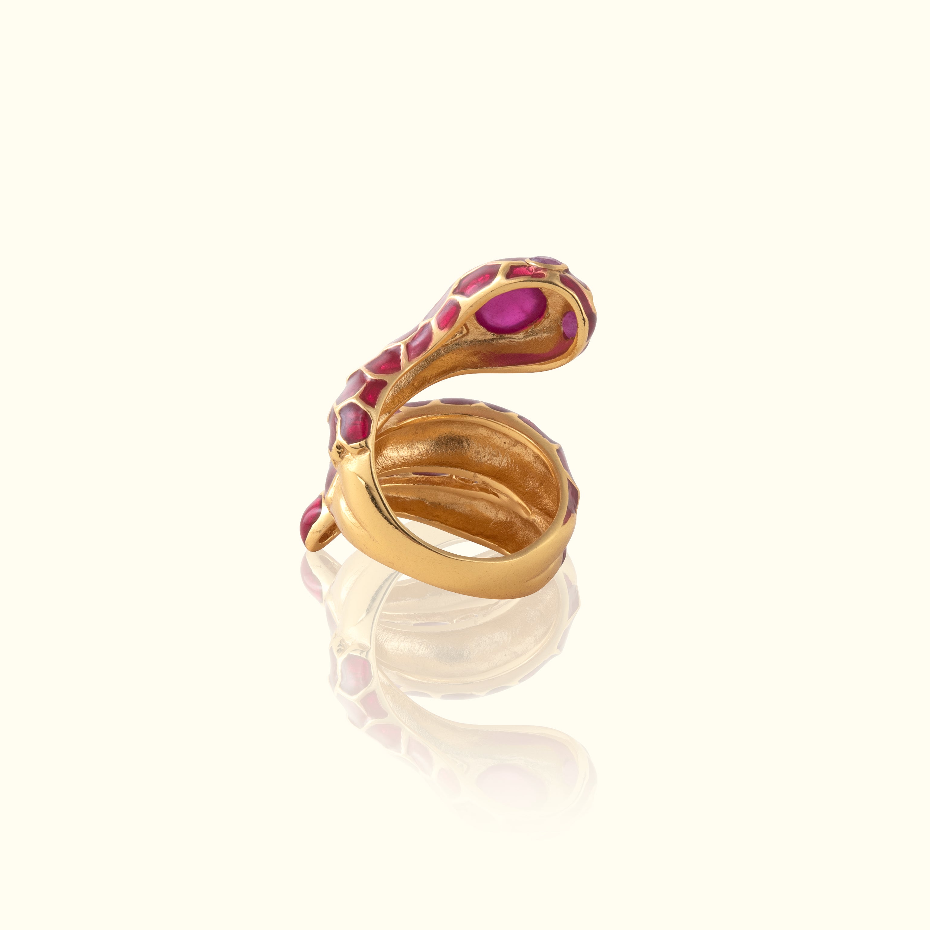 Anakonda Snake Burgundy Ring