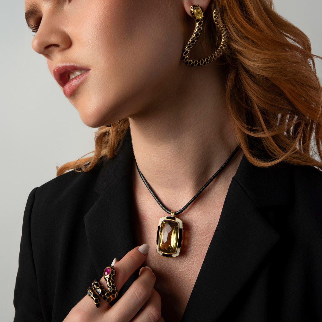 Anakonda Snake Black Ring