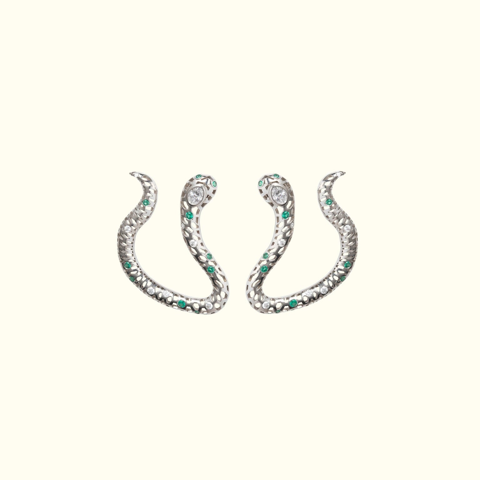 Anakonda Snake Silver Earrings V2