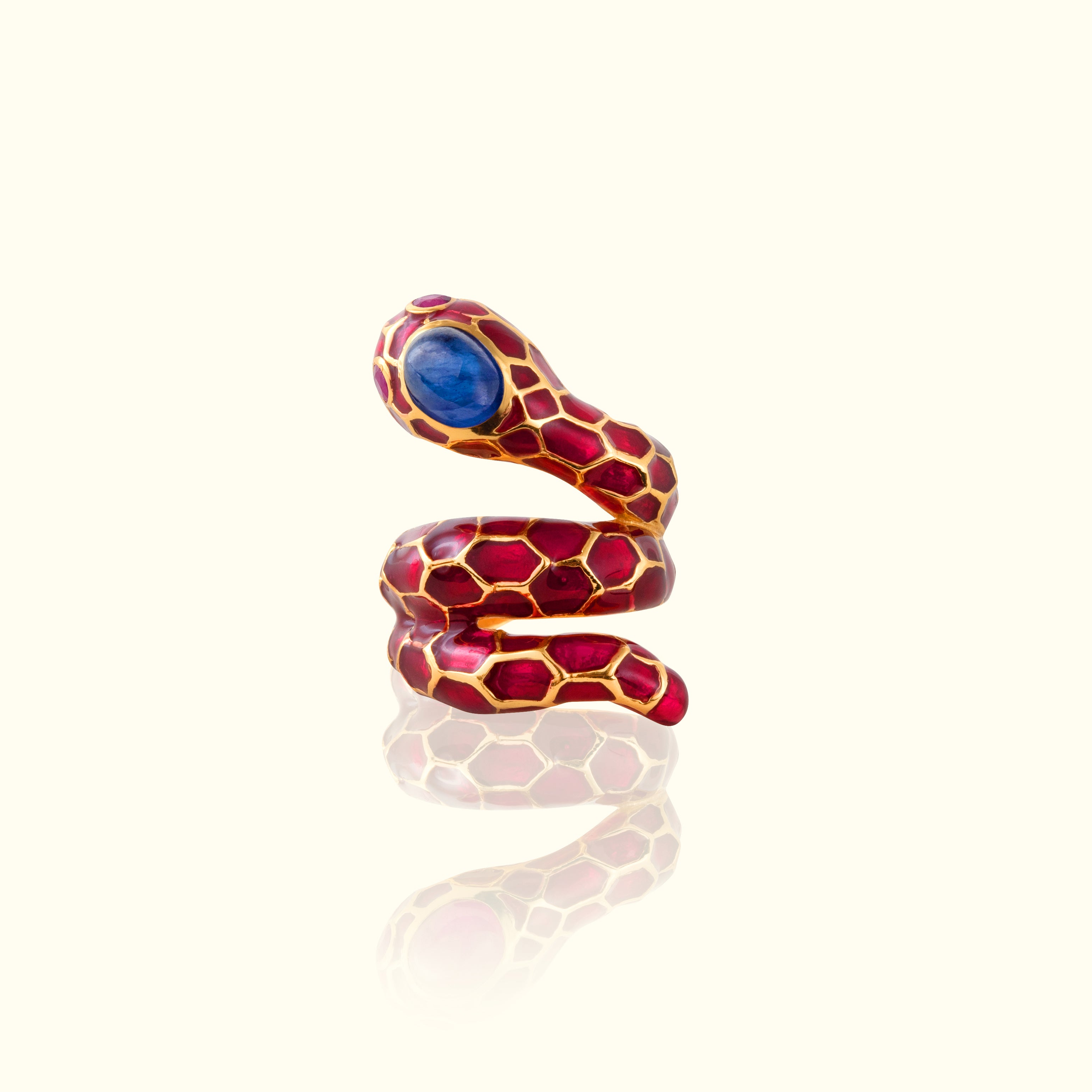 Anakonda Snake Burgundy Ring