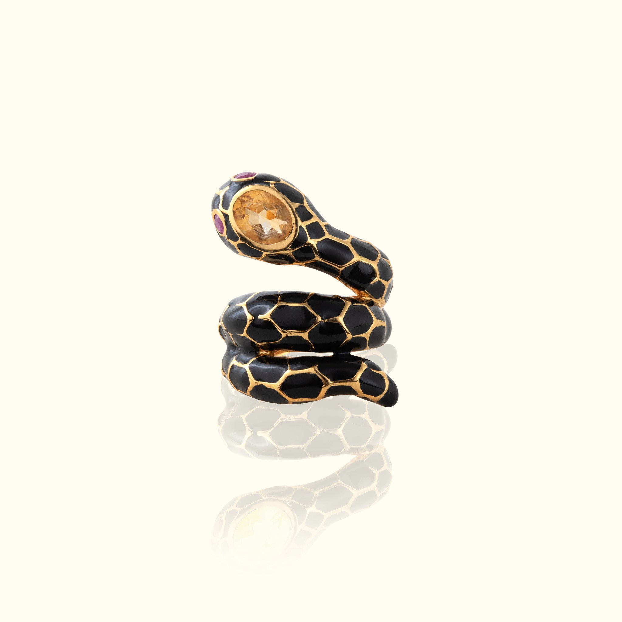 Anakonda Snake Black Ring