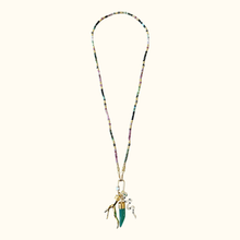 Load image into Gallery viewer, Amazonia Necklace Tourmaline, gold coral, tusk, snake.
