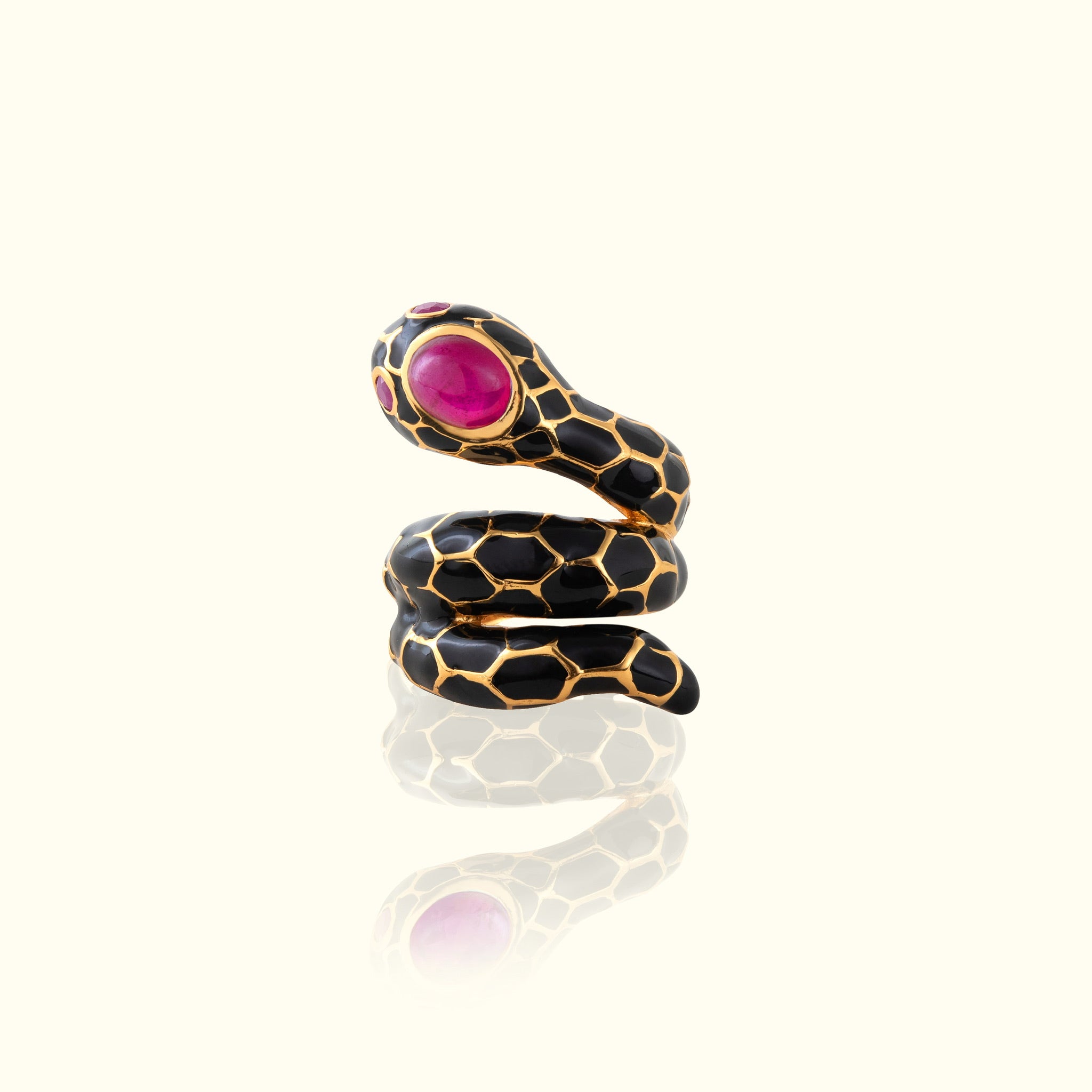 Anakonda Snake Black Ring