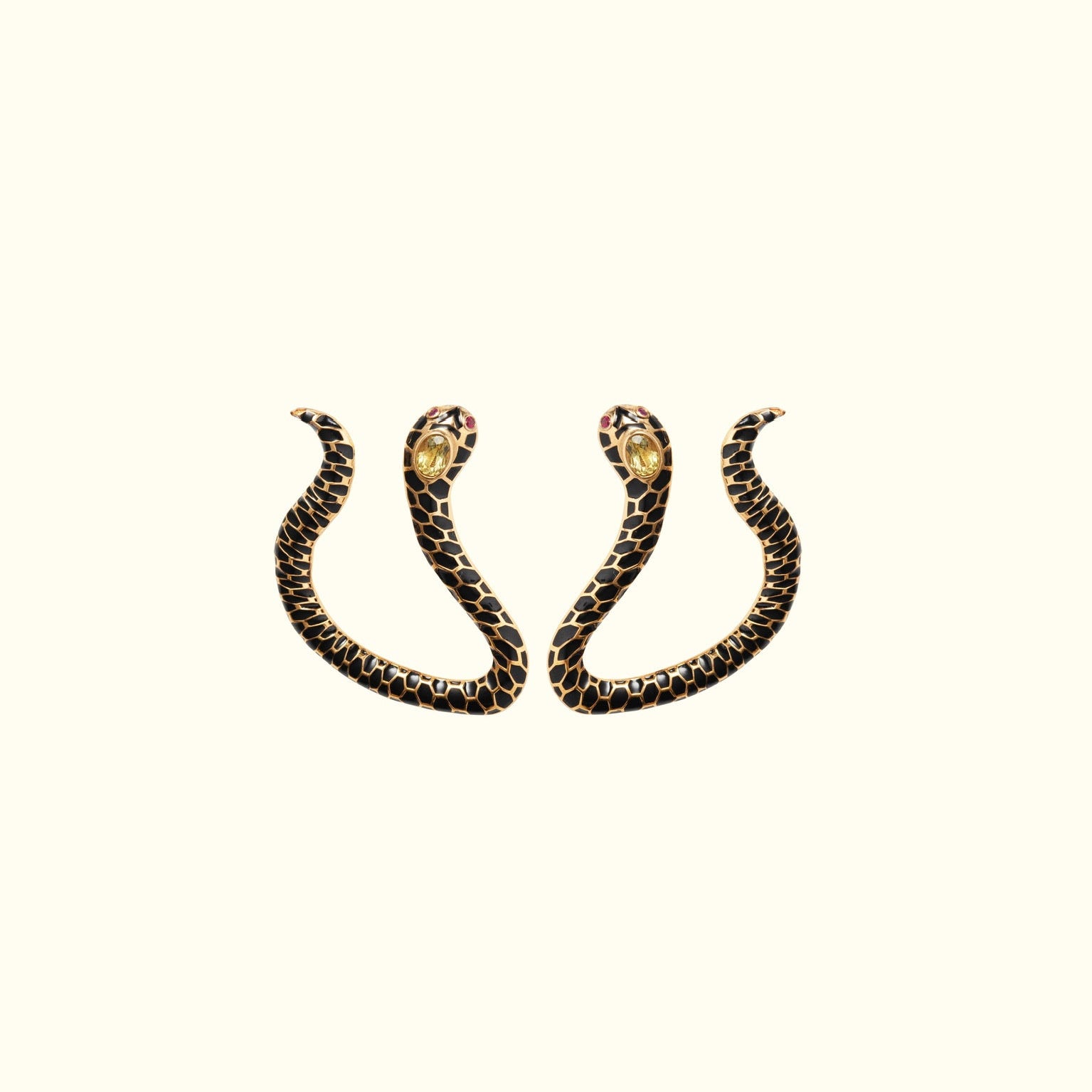 Anakonda Snake Black Earrings V2