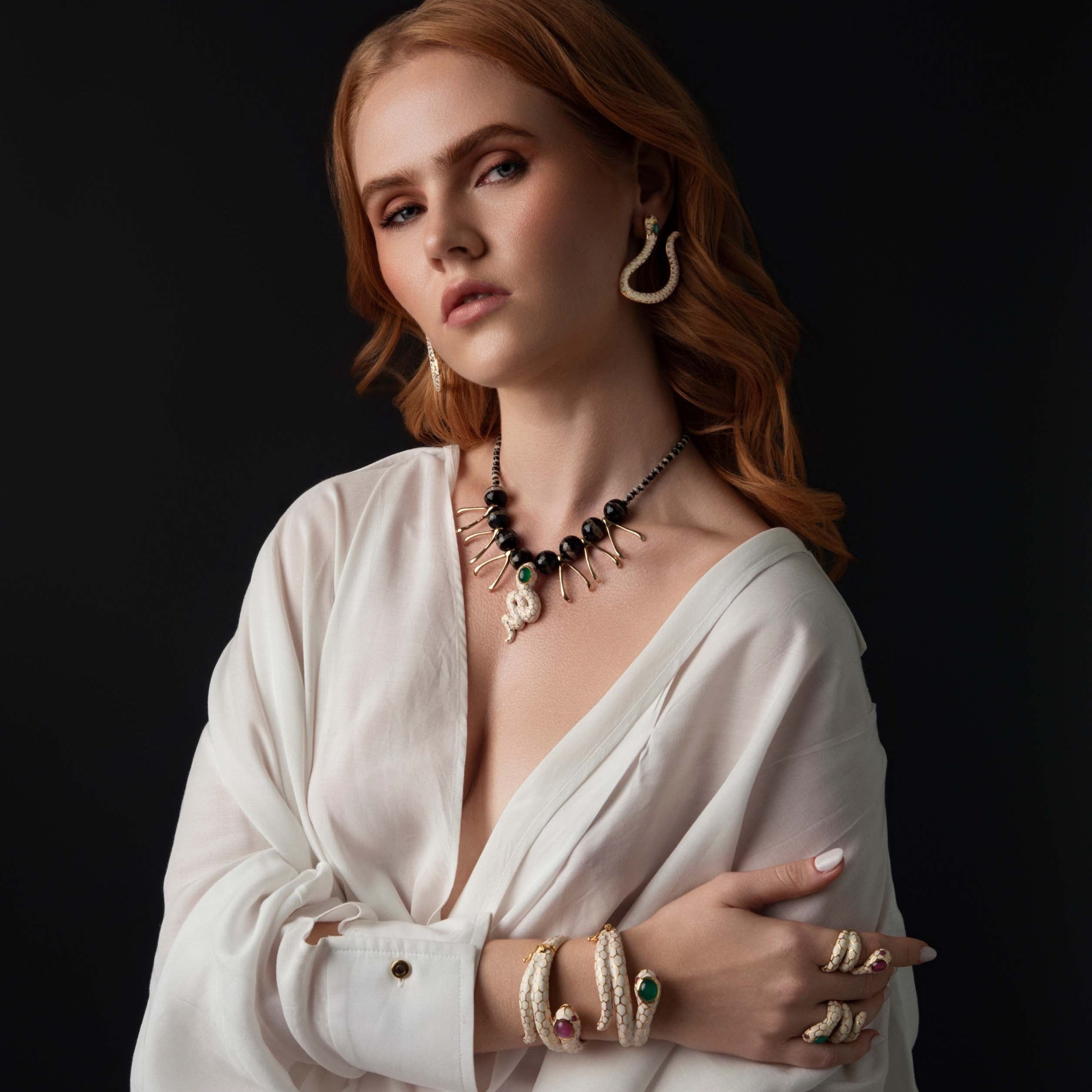 Anakonda Snake Ivory Earrings V2